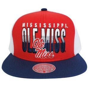 Mississippi Ole Miss Rebels Mitchell & Ness NCAA Snapback Hat Cap Embroidery NWT